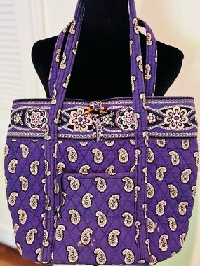 Purple VERA BRADLEY Quilted Paisley Tote Bag - Women. Purple paisley.
